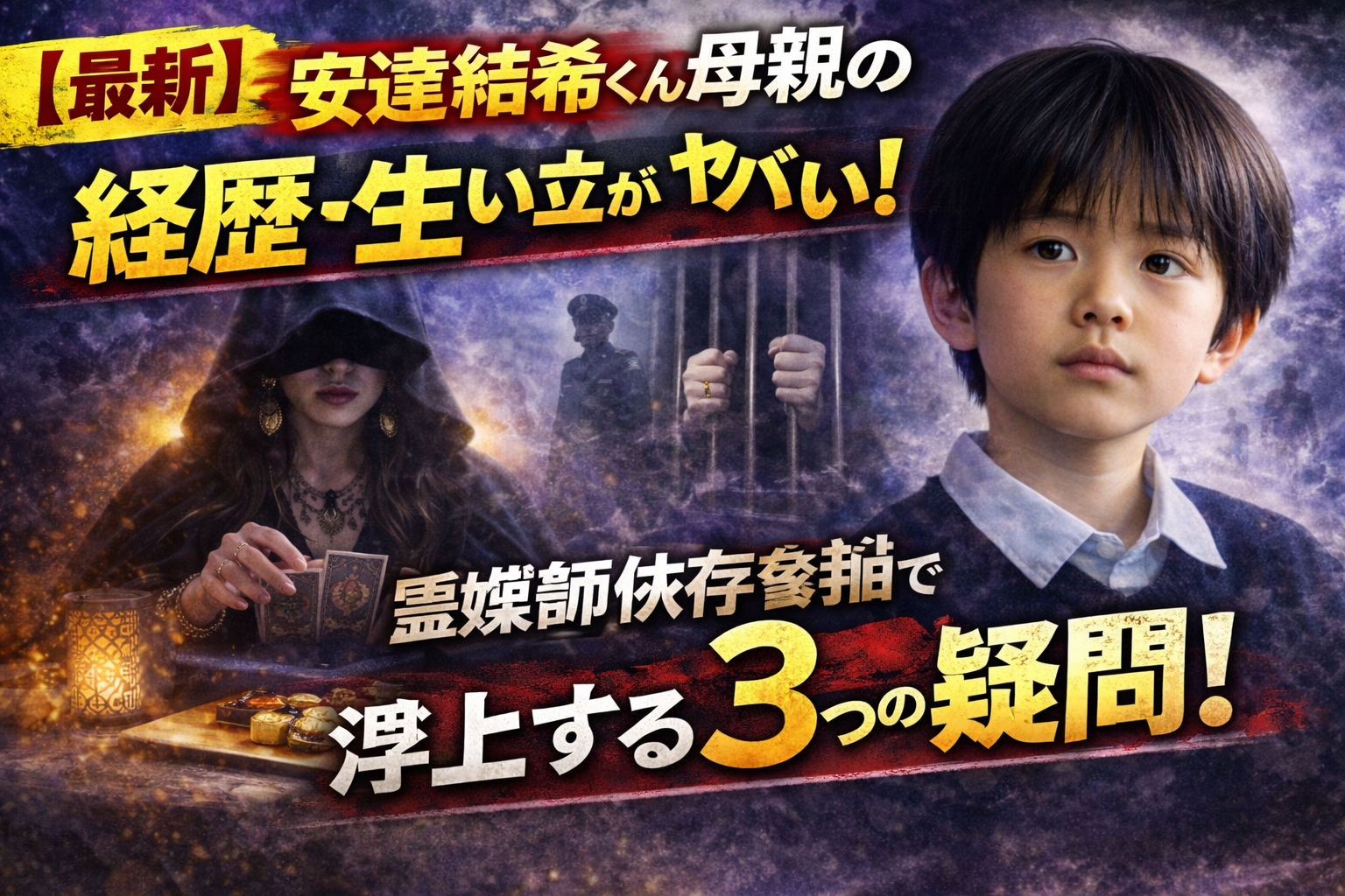 【最新】安達結希くん母親の経歴・生い立ちがヤバい！霊媒師依存と義父逮捕で浮上する3つの疑問!