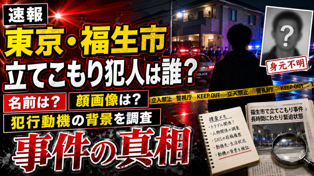 【東京福生】立てこもり犯人は誰？名前や顔画像犯行動機の背景を調査！
